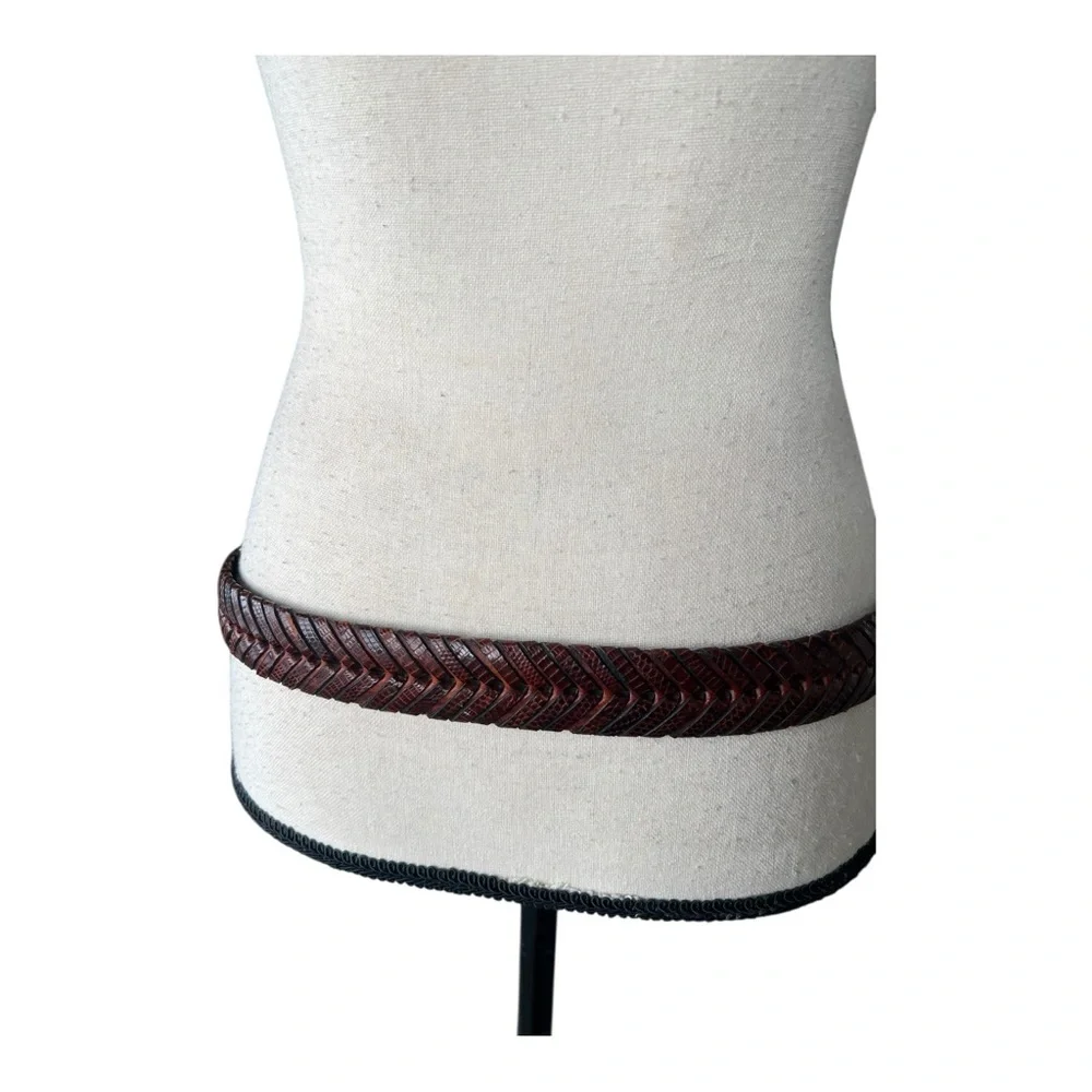 Mezlan Womens Dark Brown Braided Leather Belt
